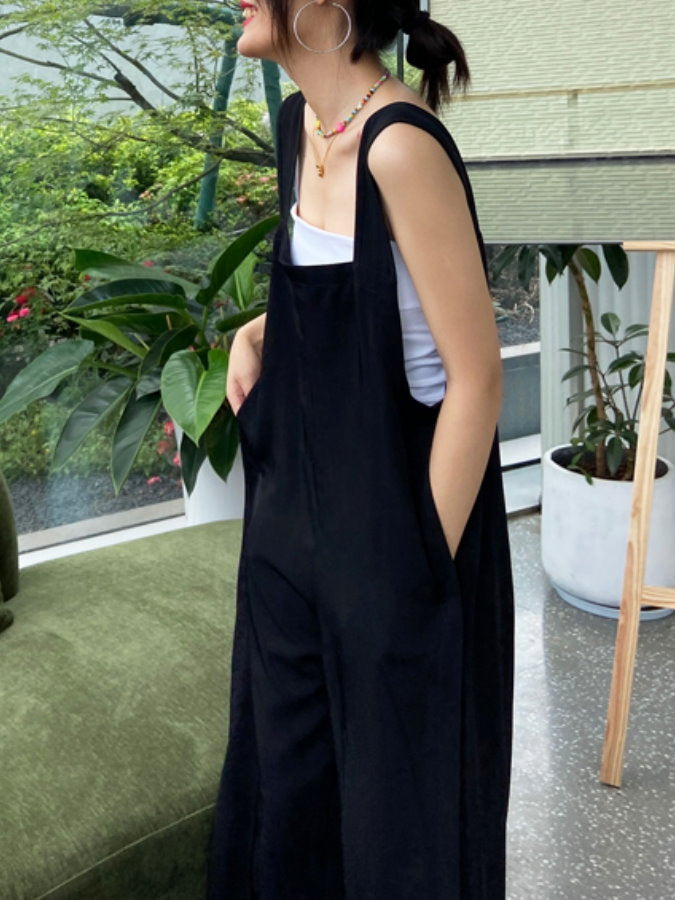 Hem Slit Salopette Overalls_HL3628