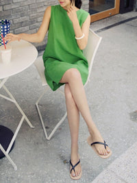 Sleeveless Vitamin Collar Dress HL3715