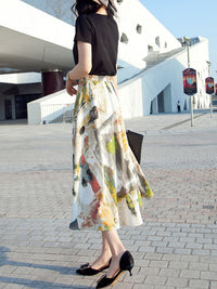 Art Pattern Chiffon Skirt_9211