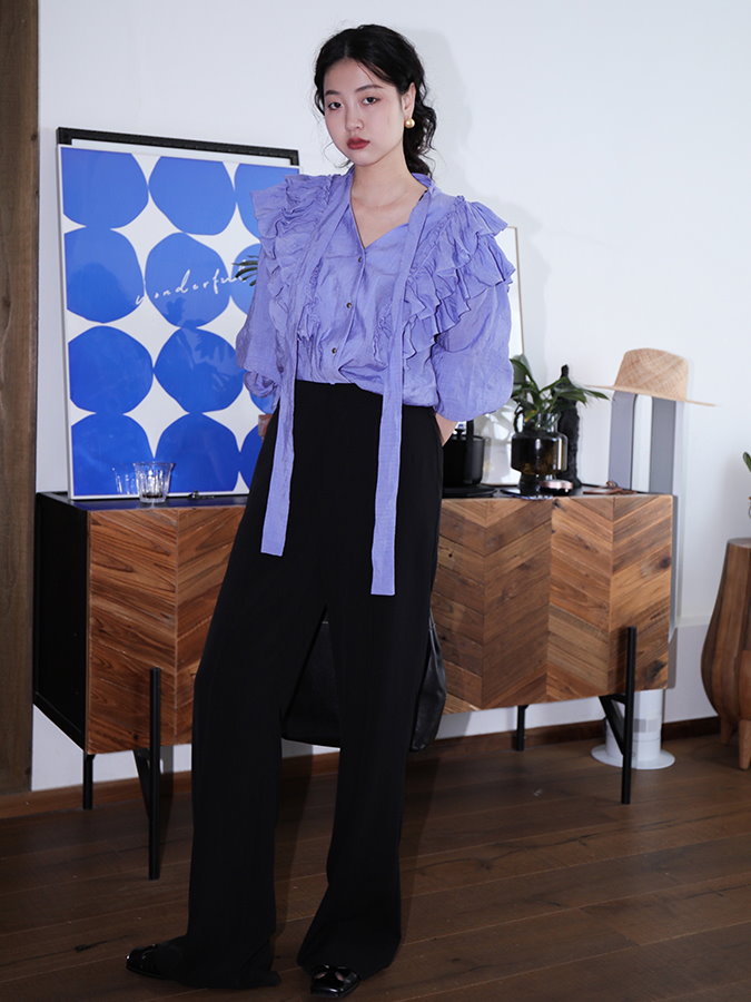 Waist Tucked Fabric Pants HL3921
