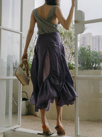 Random Flare Purple Skirt 9320