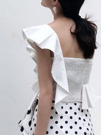 Voluminous Ruffle One Shoulder Blouse_9196