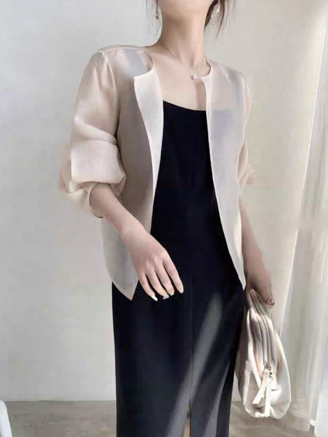 Buttonless Sheer Cardigan_HL3737