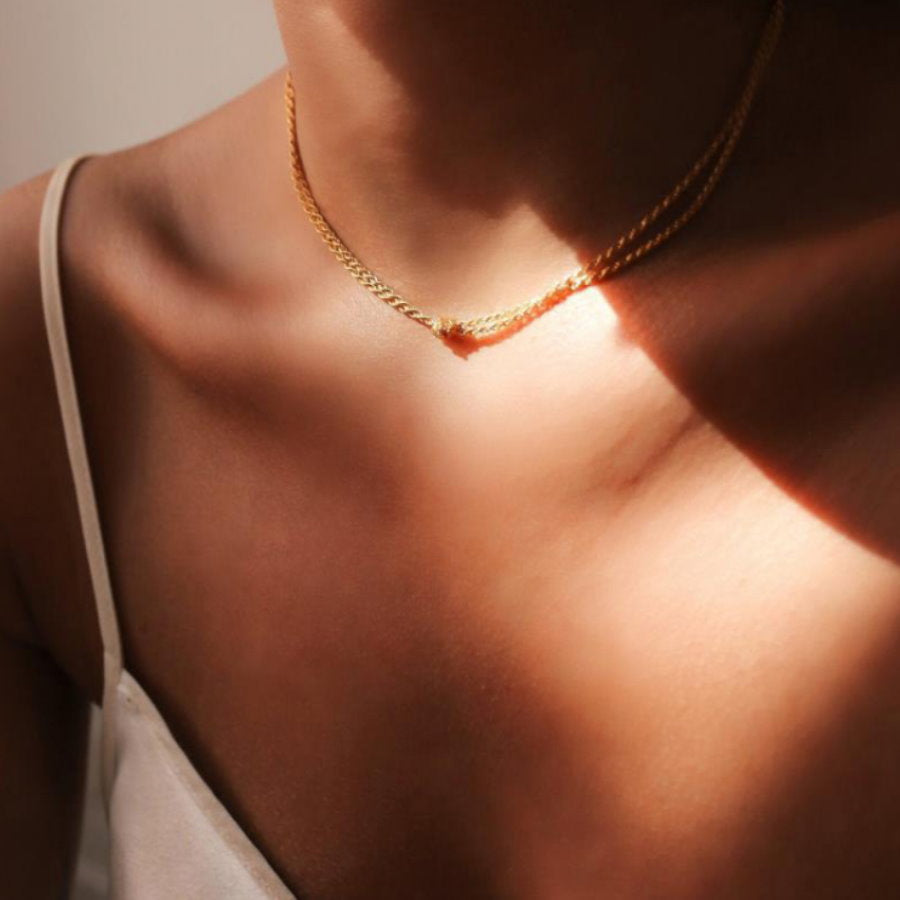 Double Tie Chain Necklace_HL9663
