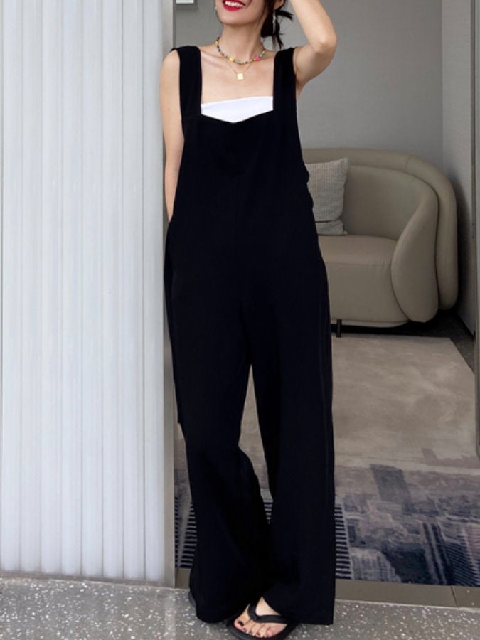 Hem Slit Salopette Overalls_HL3628