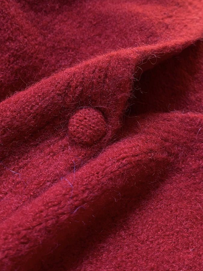 Short V-Neck Knit Cardigan HL9697