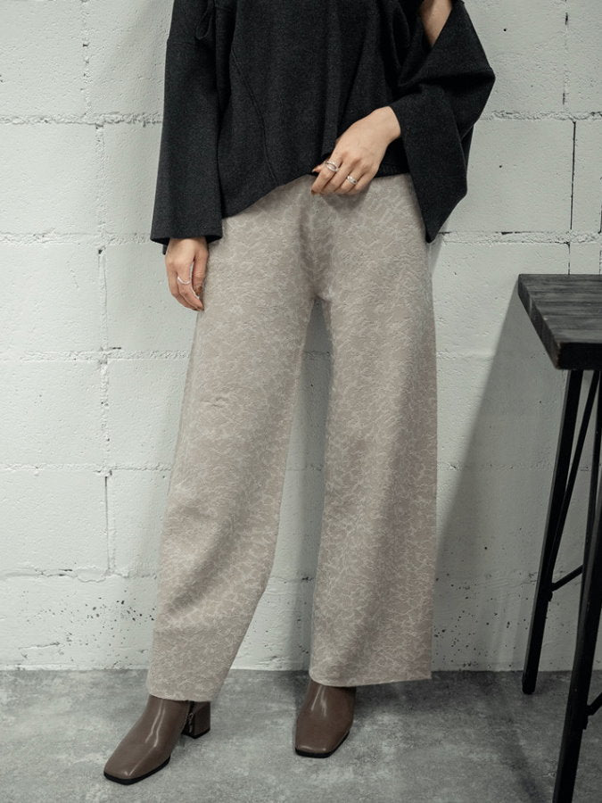 Jacquard Knit Straight Pants HL3908