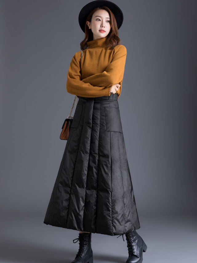 Quilted Down Wrap Skirt HL3830