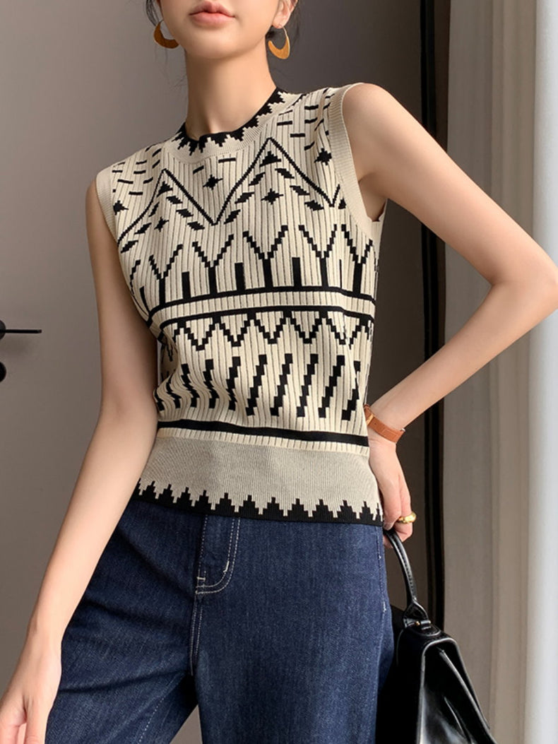 Ethnic Sleeveless Pullover 8970