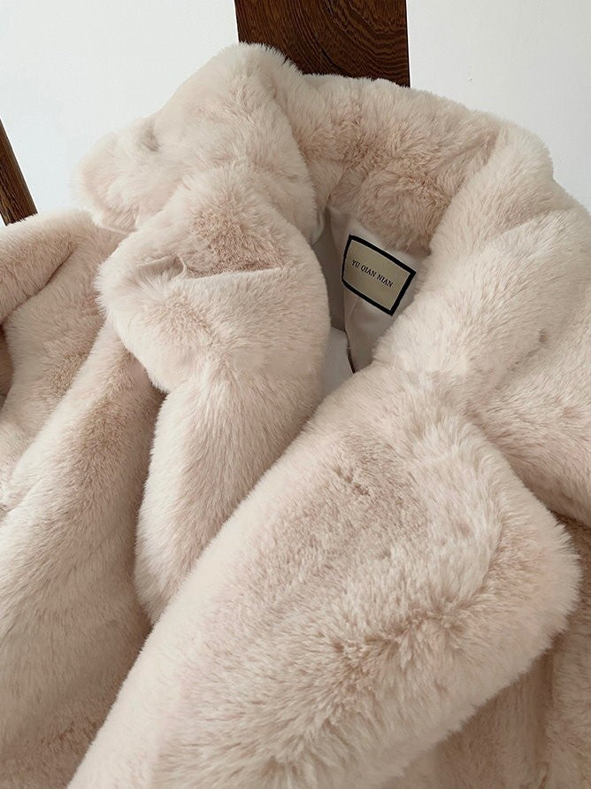 Rabbit faux eco-fur coat 9351