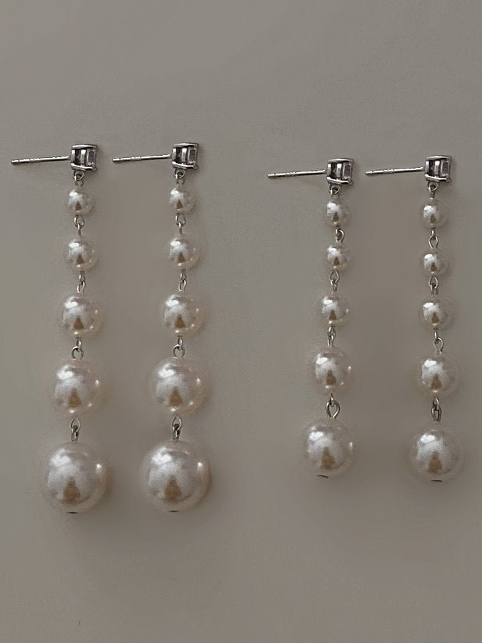 Pearl Line Long Earrings HL9731