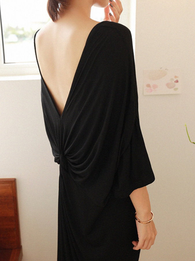 Draped Backchamps Middle Dress HL3618