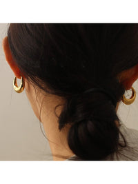 Plump Form Hoop Earrings HL4002 - HELROUS