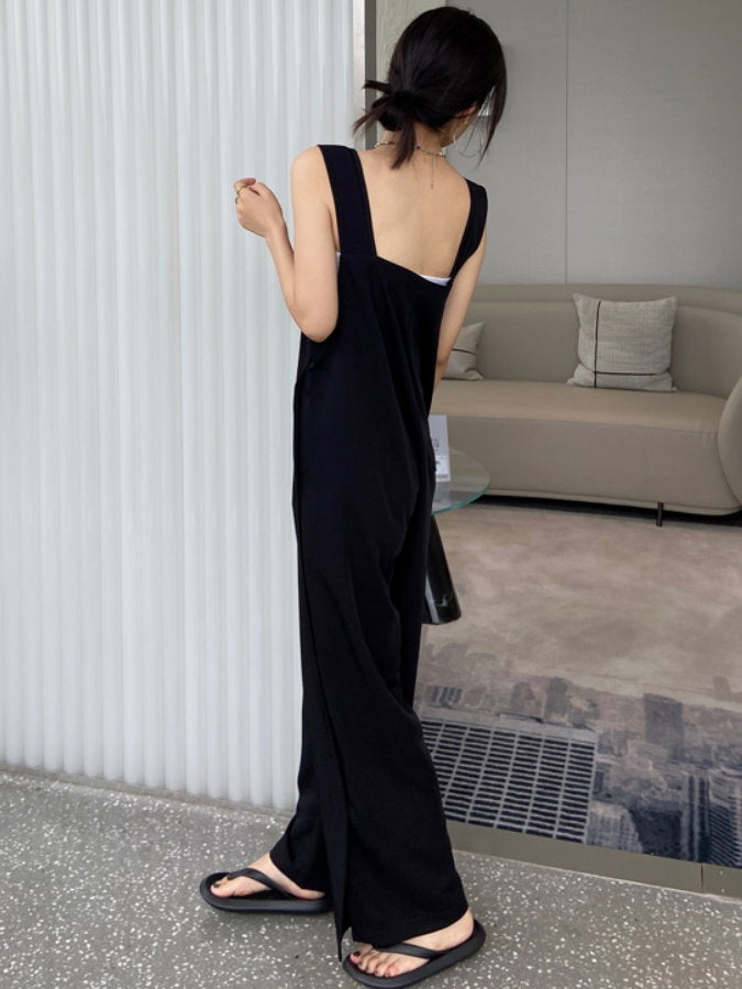 Hem Slit Salopette Overalls_HL3628