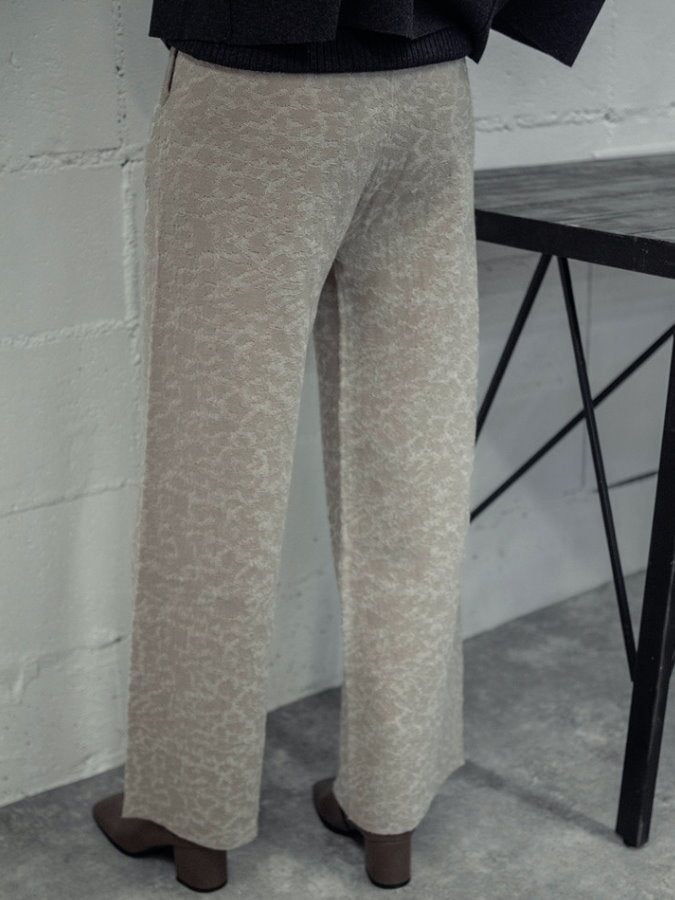 Jacquard Knit Straight Pants HL3908