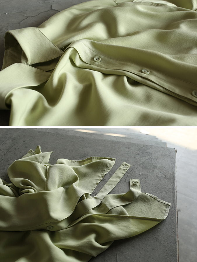 Long Sleeve Loose Shirt Knit Vest Set_BDHL4470