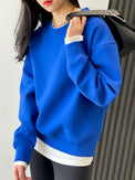 Drop Shoulder Sweatshirt Pullover_HL3913 - HELROUS