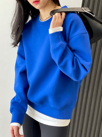 Drop Shoulder Sweatshirt Pullover_HL3913 - HELROUS