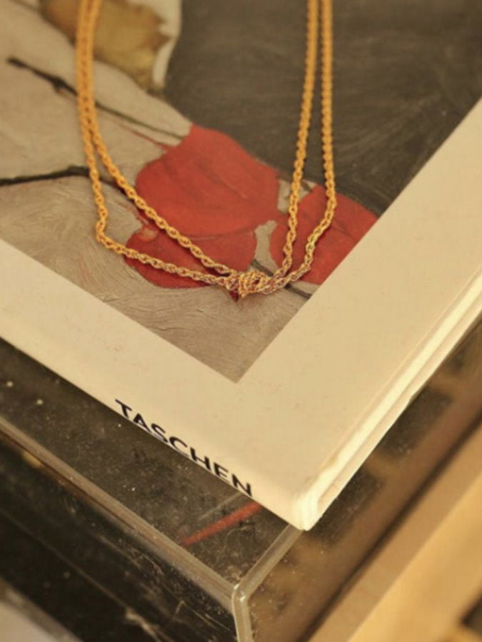 Double Tie Chain Necklace_HL9663