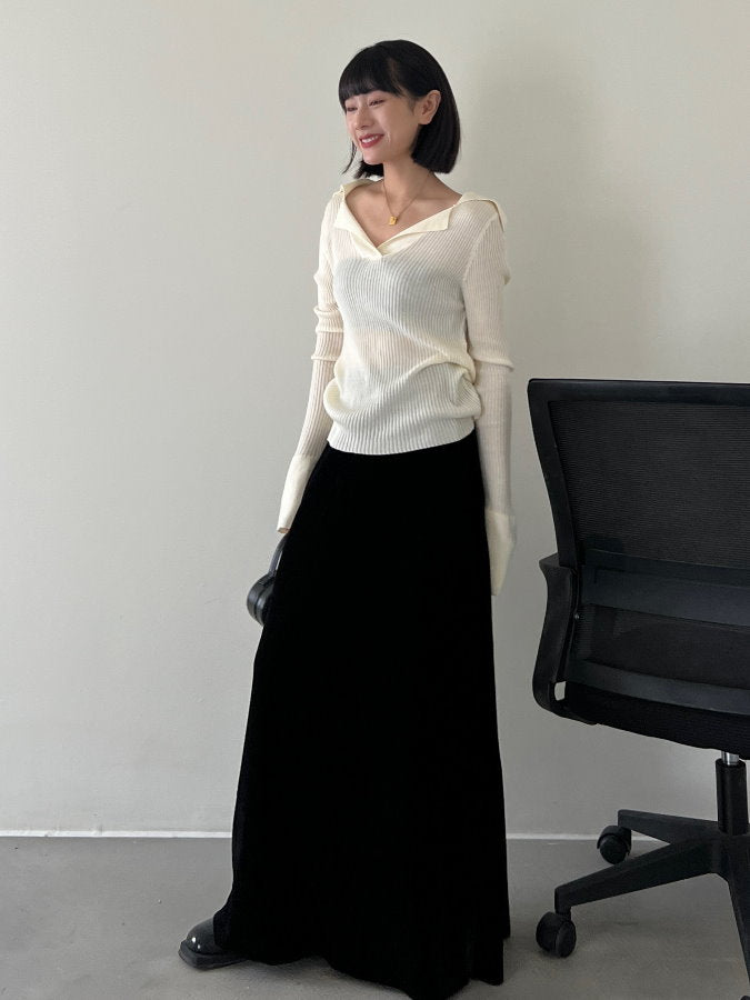 Velvet Maxi Skirt HL4243