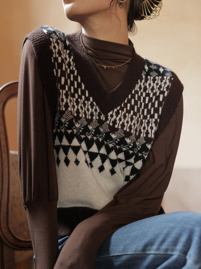 mock neck power shawl shirt 9417