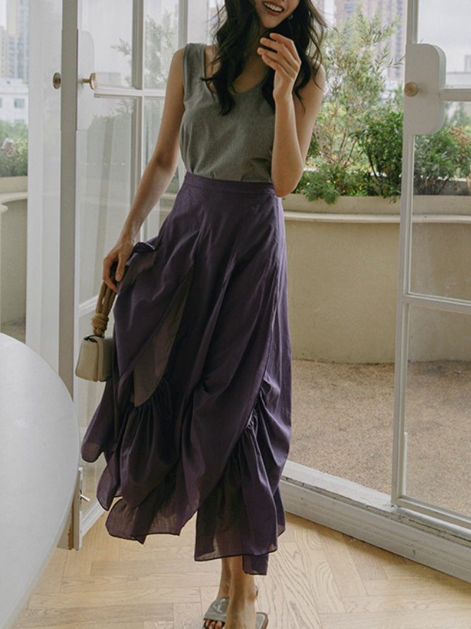 Random Flare Purple Skirt 9320