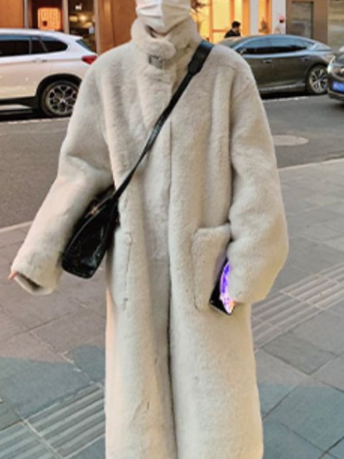 Stand Collar Fur Coat HL9593