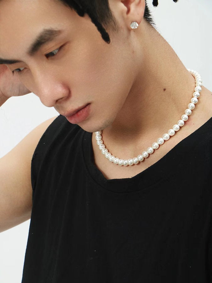 Unisex Shell Pearl Necklace_HL3617