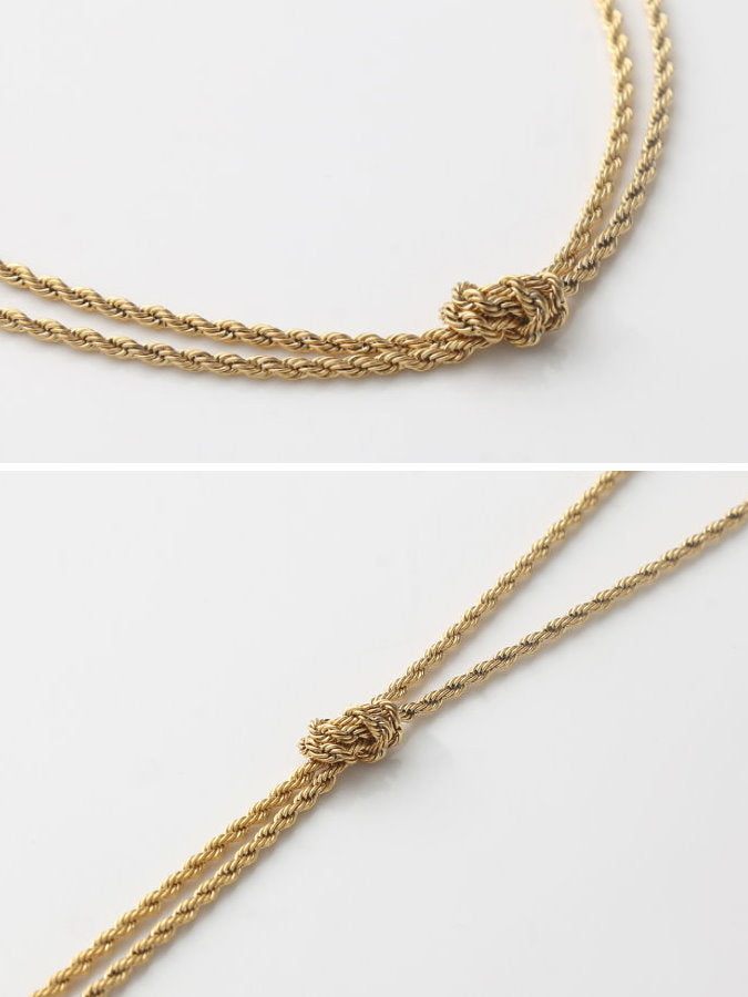 Double Tie Chain Necklace_HL9663