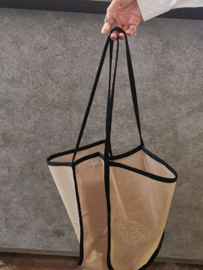 Piping mesh tote bag HL3567