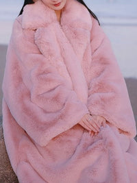 Rabbit faux eco-fur coat 9351