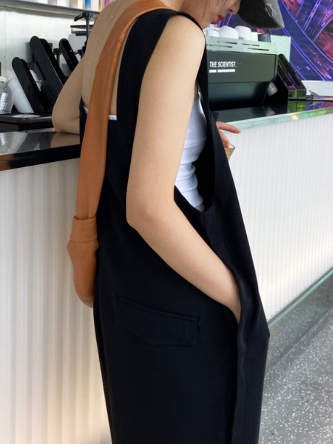 Hem Slit Salopette Overalls_HL3628