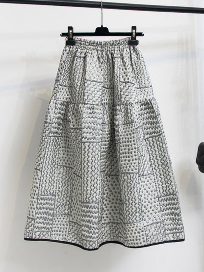 Geometric Jacquard Skirt HL9759