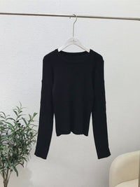 Pearl Button Trim Pullover HL3832