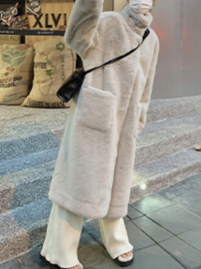 Stand Collar Fur Coat HL9593
