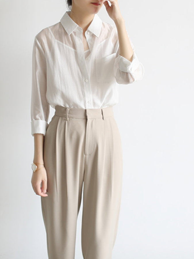 Waist Tuck Tapered Pants HL3597