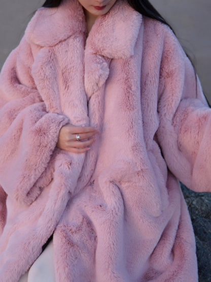 Rabbit faux eco-fur coat 9351