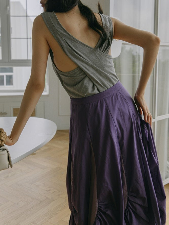 Random Flare Purple Skirt 9320