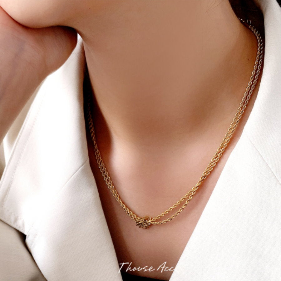 Double Tie Chain Necklace_HL9663