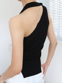 Asymmetrical Rib Knit Tank Top_HL3770