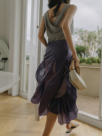 Random Flare Purple Skirt 9320