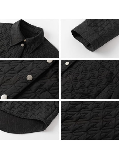 Cropped quilted shirt jacket HL4079