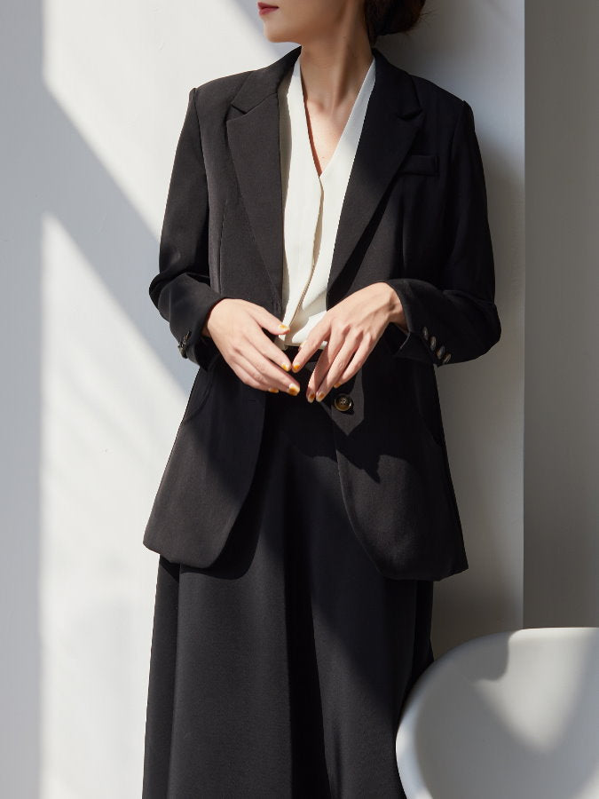 Fly Front V Neck Blouse HL3517