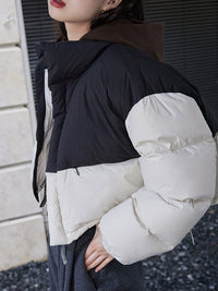 Bicolor Blocking Down Jacket HL4299