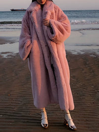 Rabbit faux eco-fur coat 9351