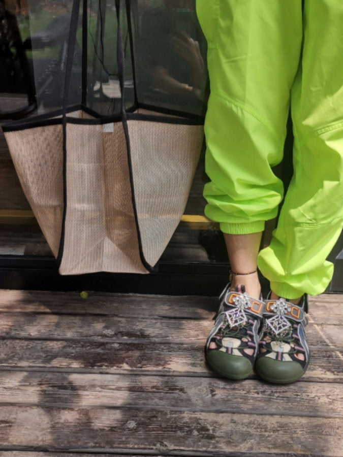 Piping mesh tote bag HL3567