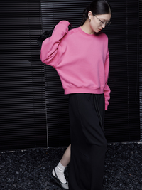 Moment Pink Loose Crewneck Sweatshirt_BDHL5050