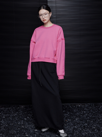 Moment Pink Loose Crewneck Sweatshirt_BDHL5050