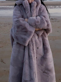 Rabbit faux eco-fur coat 9351