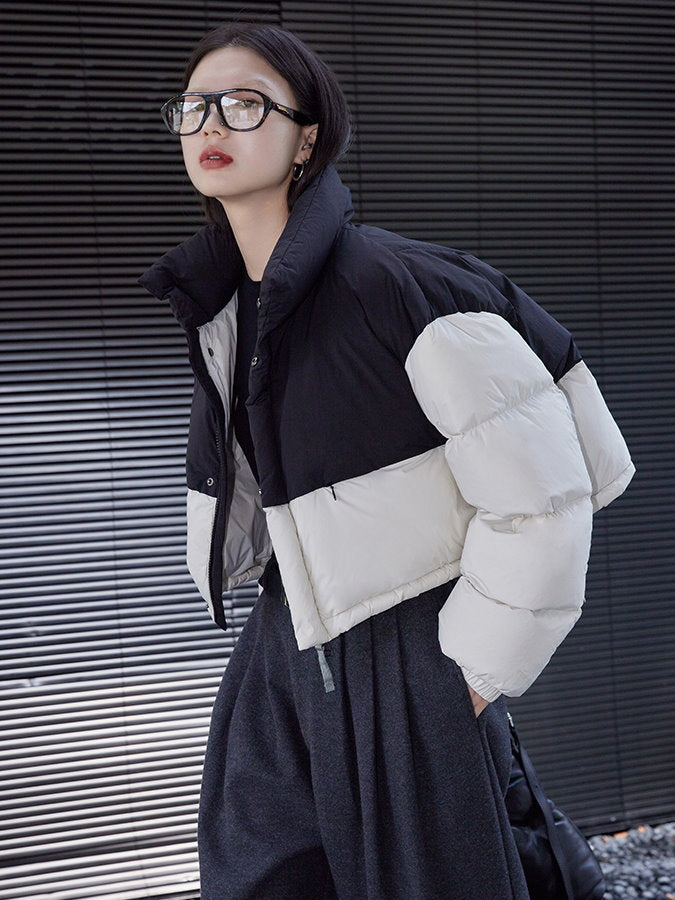 Bicolor Blocking Down Jacket HL4299